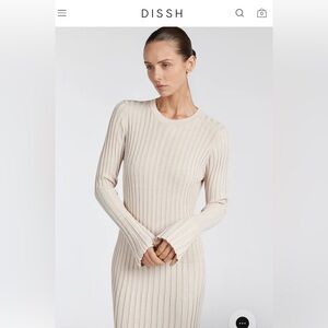 Dissh Ada Stone long sleeve dress midi dress